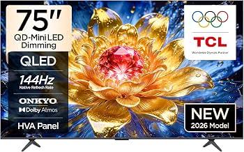 TCL 75T8D Television 75 Inch Smart TV 4K QD